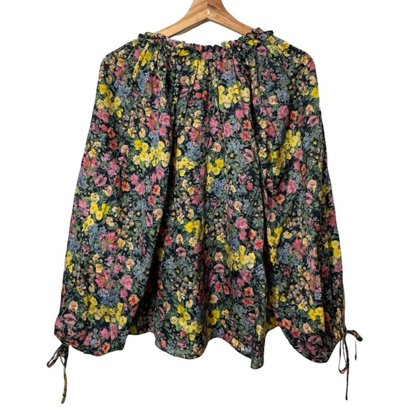 Loveshackfancy Nessa Blouse Size XS In Moonlit Garden Silk Blend Top - Picture 2 of 11